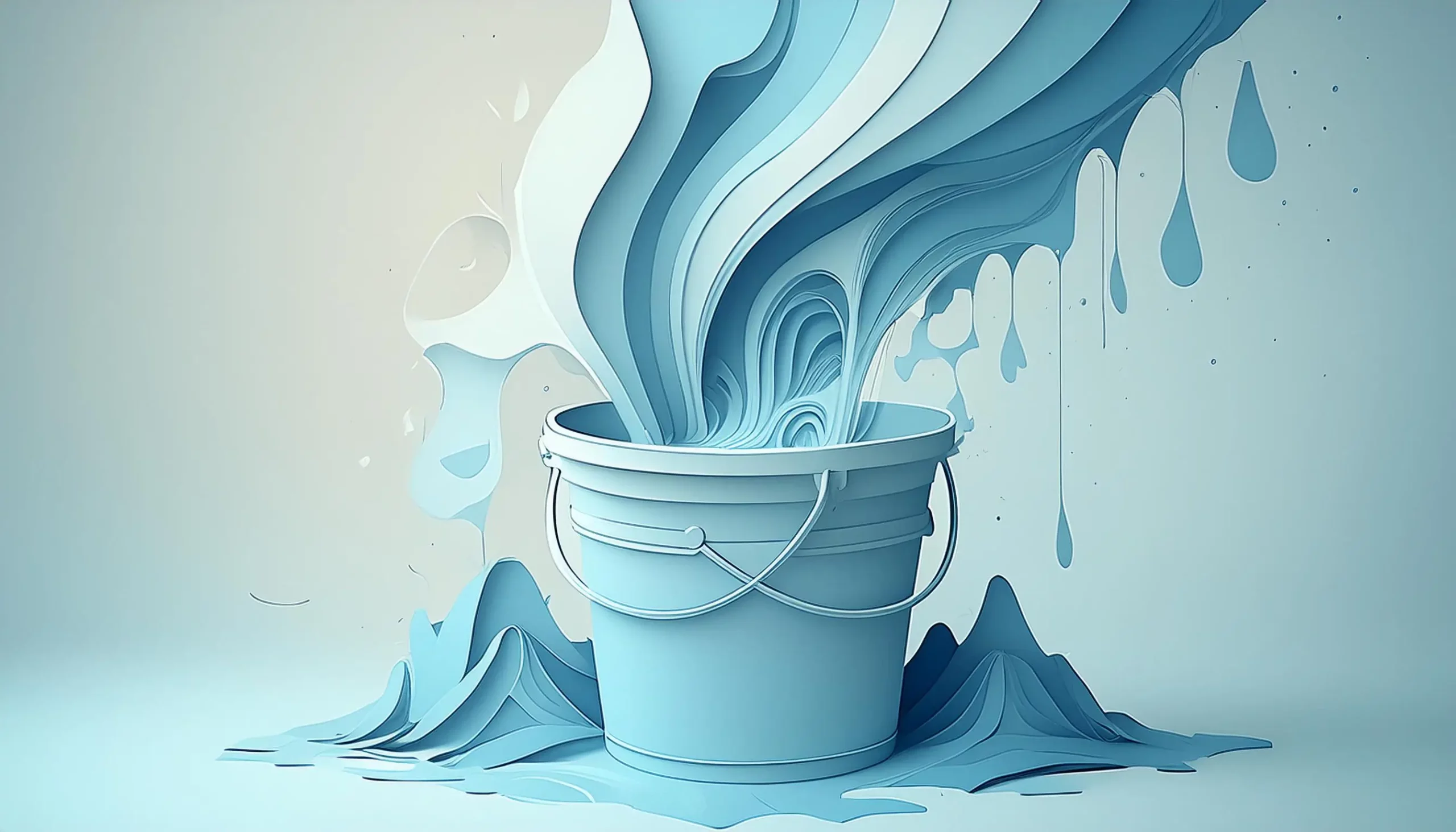 An image of a blue paint bucket with lots of blue paint