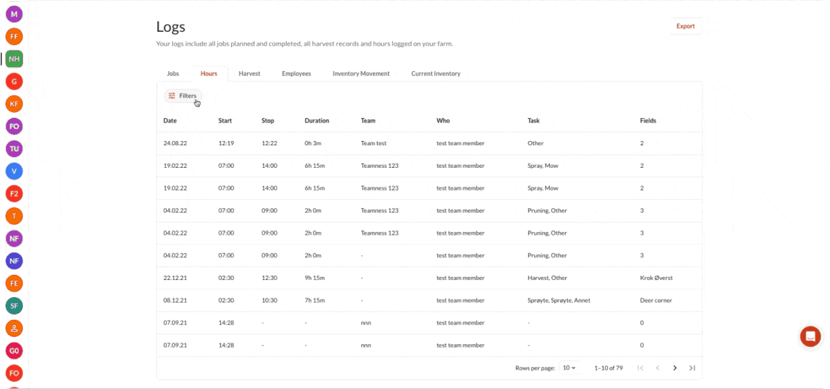 The Evolution of Farmable's Agtech data management interface, showing improved organization and exporting functions.