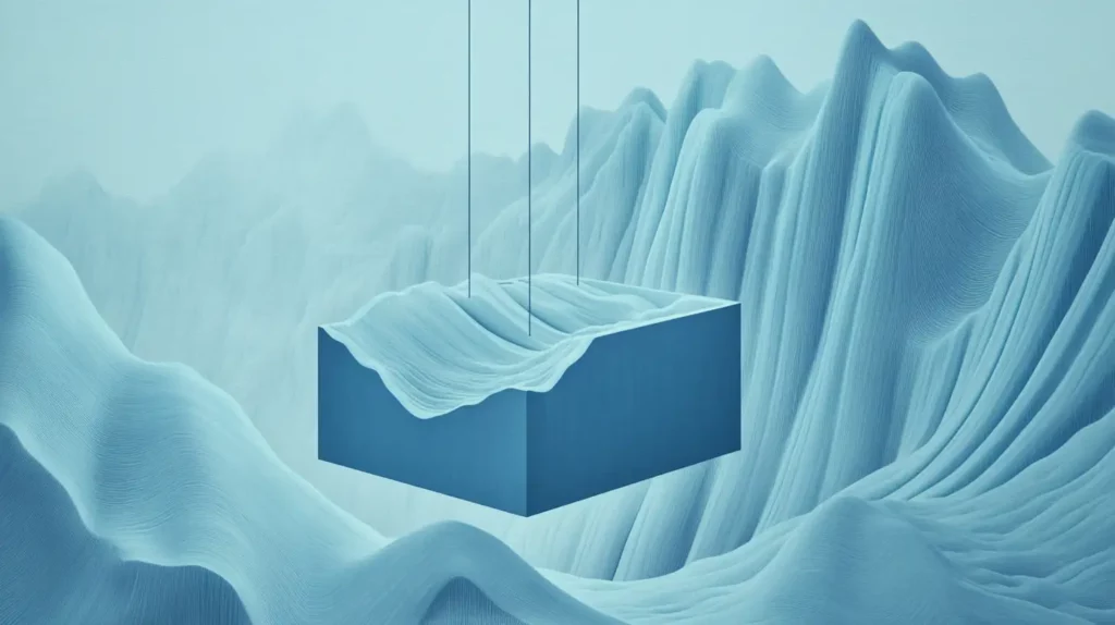 An abstract visualization of topographical data using 3D charts, showcasing creative spatial representation.