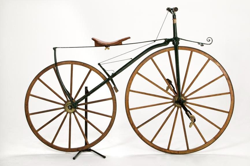 
'Boneshaker' bicycle, made by Andrew Muir, Salford, 1868.